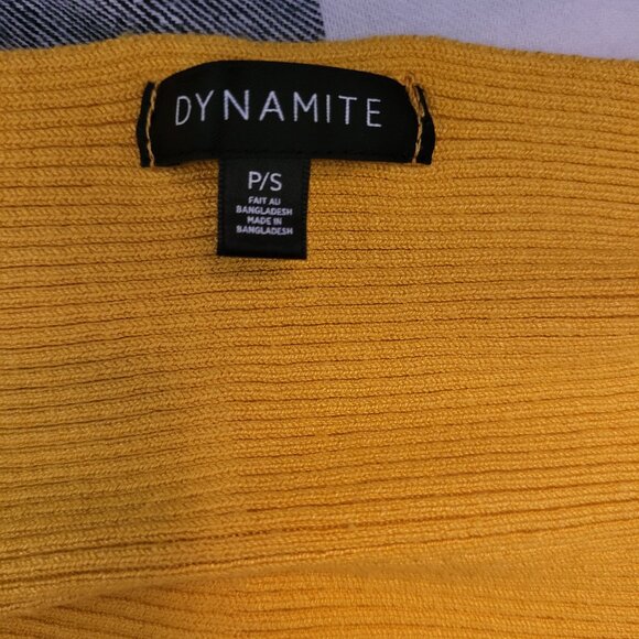 Dynamite Women's Yellow Boatneck Dolman Batwing - Picture 4 of 5